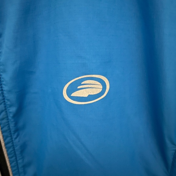 Men's Performance Cycling Lightweight Zip Up Jacket Blue Packable - Picture 3 of 7